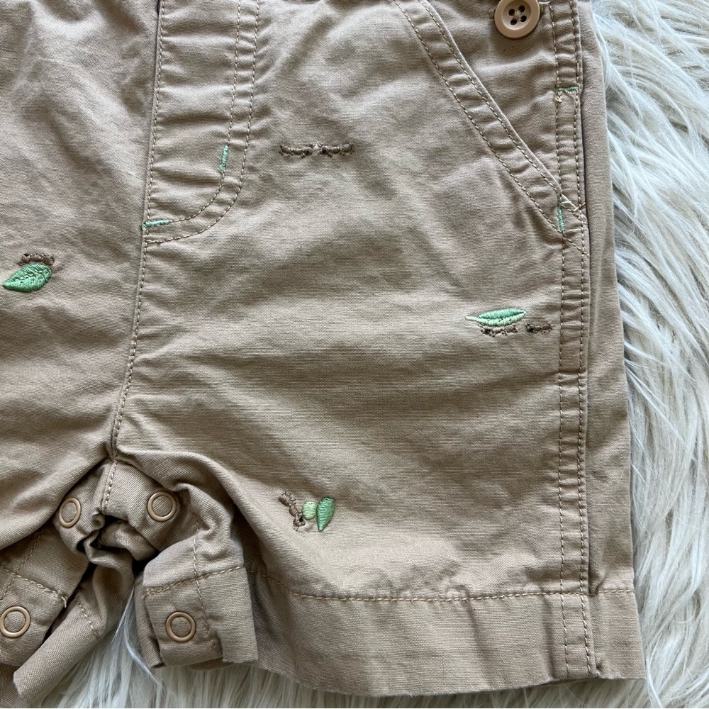 Vintage Y2K Gymboree Beige Ant Embroidered Overalls Shorts Baby Size 6-12 Months - Picture 5 of 10
